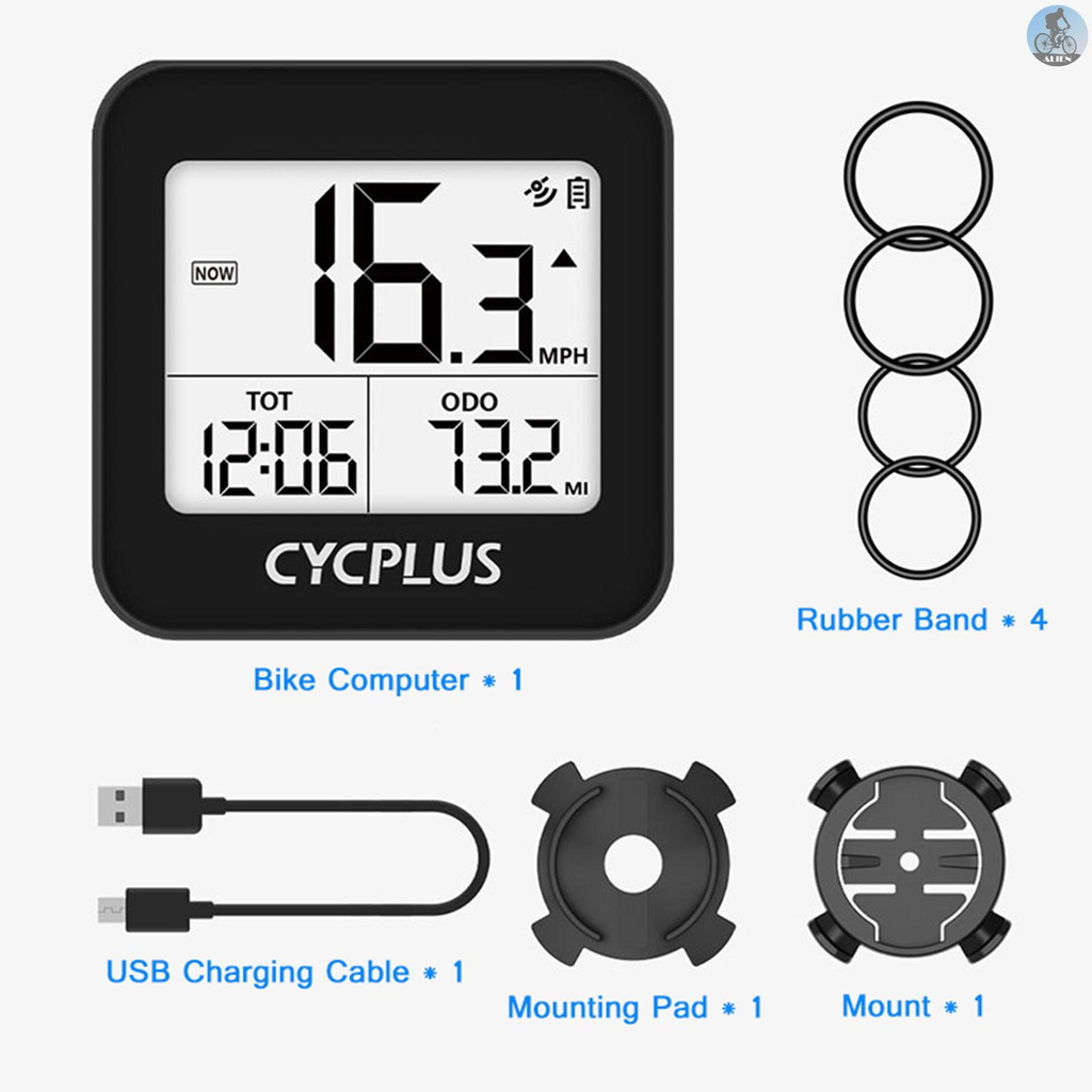 Wireless GPS Bike Computer IPX6 Bicycle Compute with Auto Backlight Cycling Speedometer