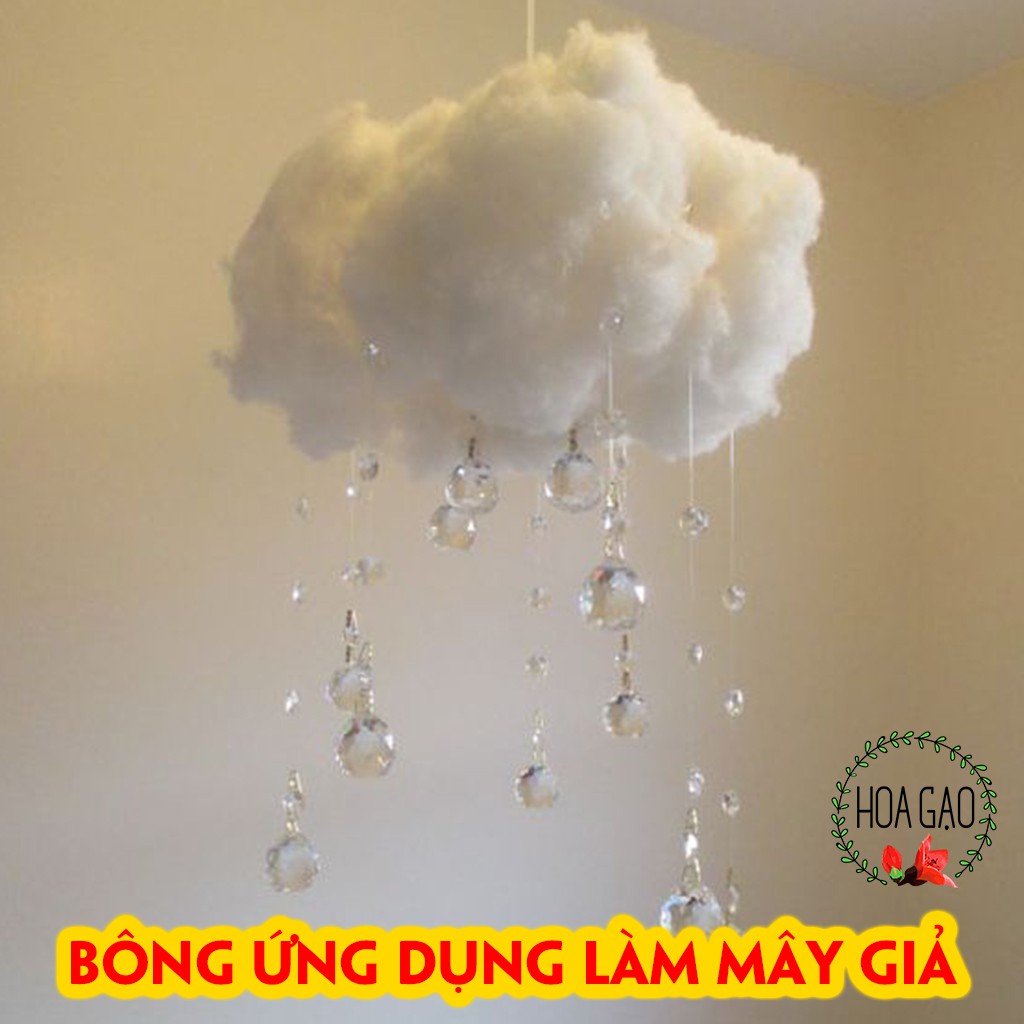 Bông gòn làm đèn đám mây 500g bông xơ HOA GẠO GGX51 giá rẻ, dễ làm miễn phí vận chuyển