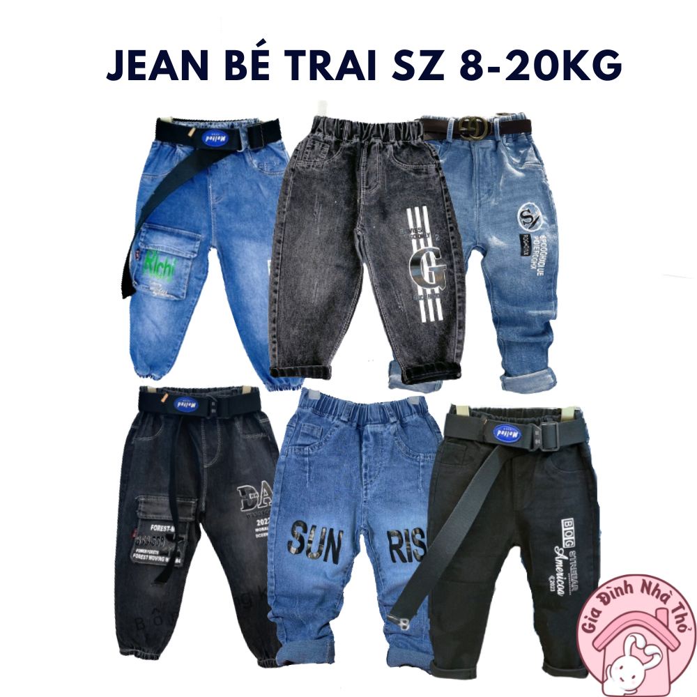 (8-20kg) Quần bò jean dài cao cấp cho bé trai đi học đi chơi