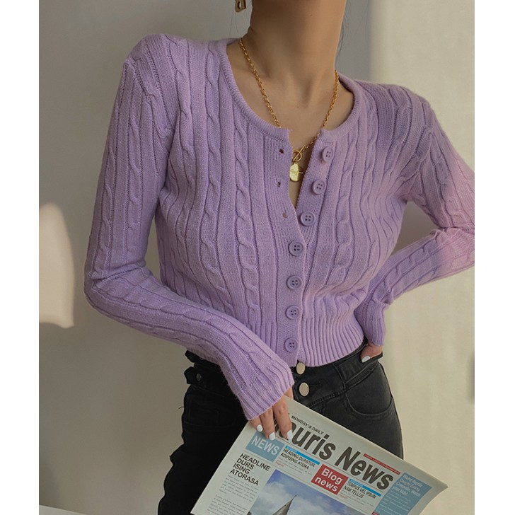 Áo Cardigan Dệt Kim Tay Dài Dáng Ngắn Phong Cách Phương Tây | BigBuy360 - bigbuy360.vn