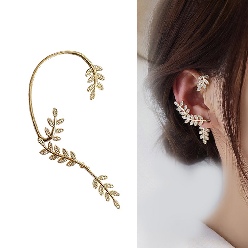 Đôi hoa tai bạc 925 kiểu cành lá xinh xắn thời trang dành cho nữ