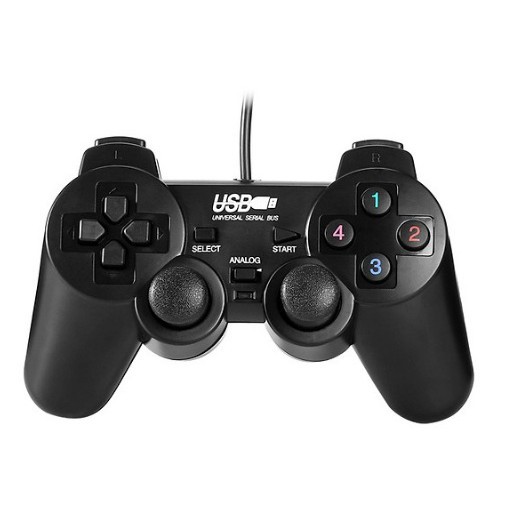 Tay cầm chơi game cho PC/Laptop cổng USB đen (có gạt Analog và có rung) Xgamingstore - dc2538