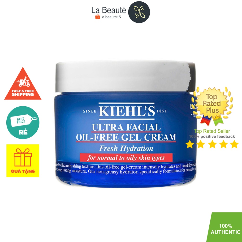 Kiehl's Ultra Facial Oil-Free Gel Cream - Kem Dưỡng Cho Da Hỗn Hợp, Da Dầu 50ml