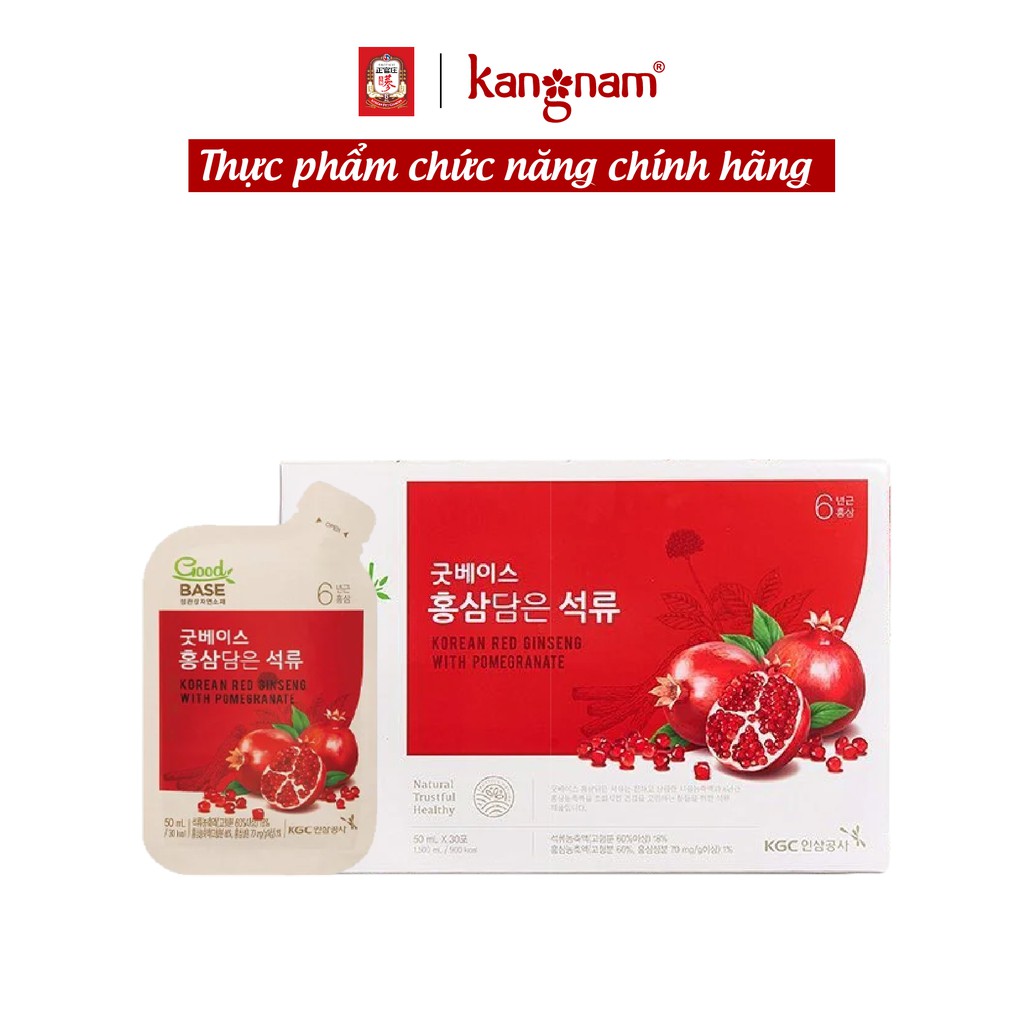 [Mã FMCGM100 - 10% đơn 500K] Nước Hồng Sâm KGC Cheong Kwan Jang Goodbase lựu đỏ 50ml x 30 gói