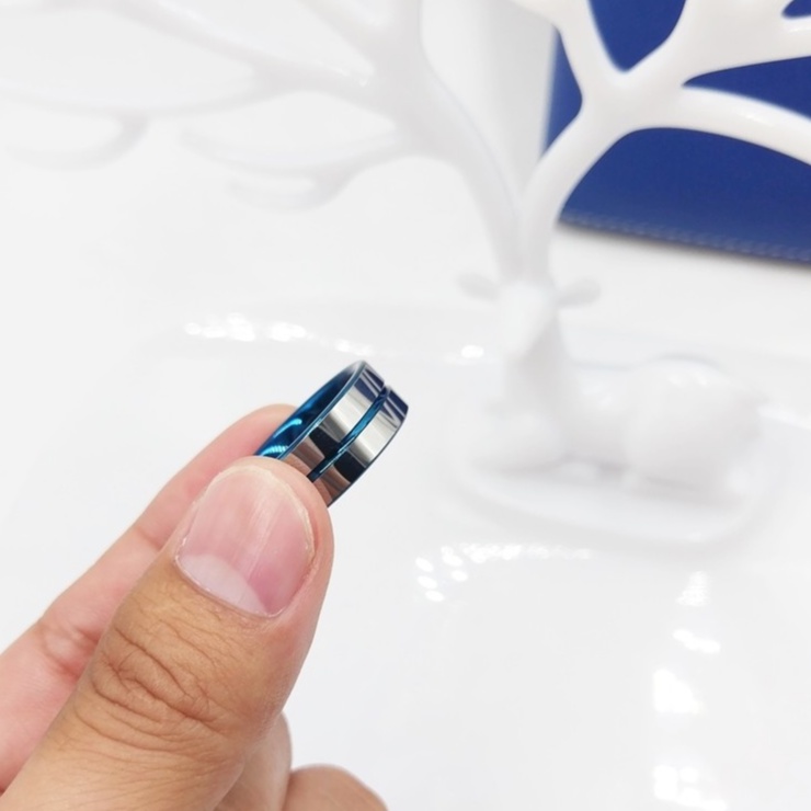 Nhẫn vonfram phong cách Hàn Quốc hiện đại cao cấp có chống trầy xước bề mặt