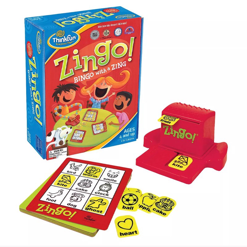 ThinkFun Zingo Bingo Board Game Đồ chơi ghép hình chữ  vào thẻ cải thiện trí nhớ vui nhộn cho bé