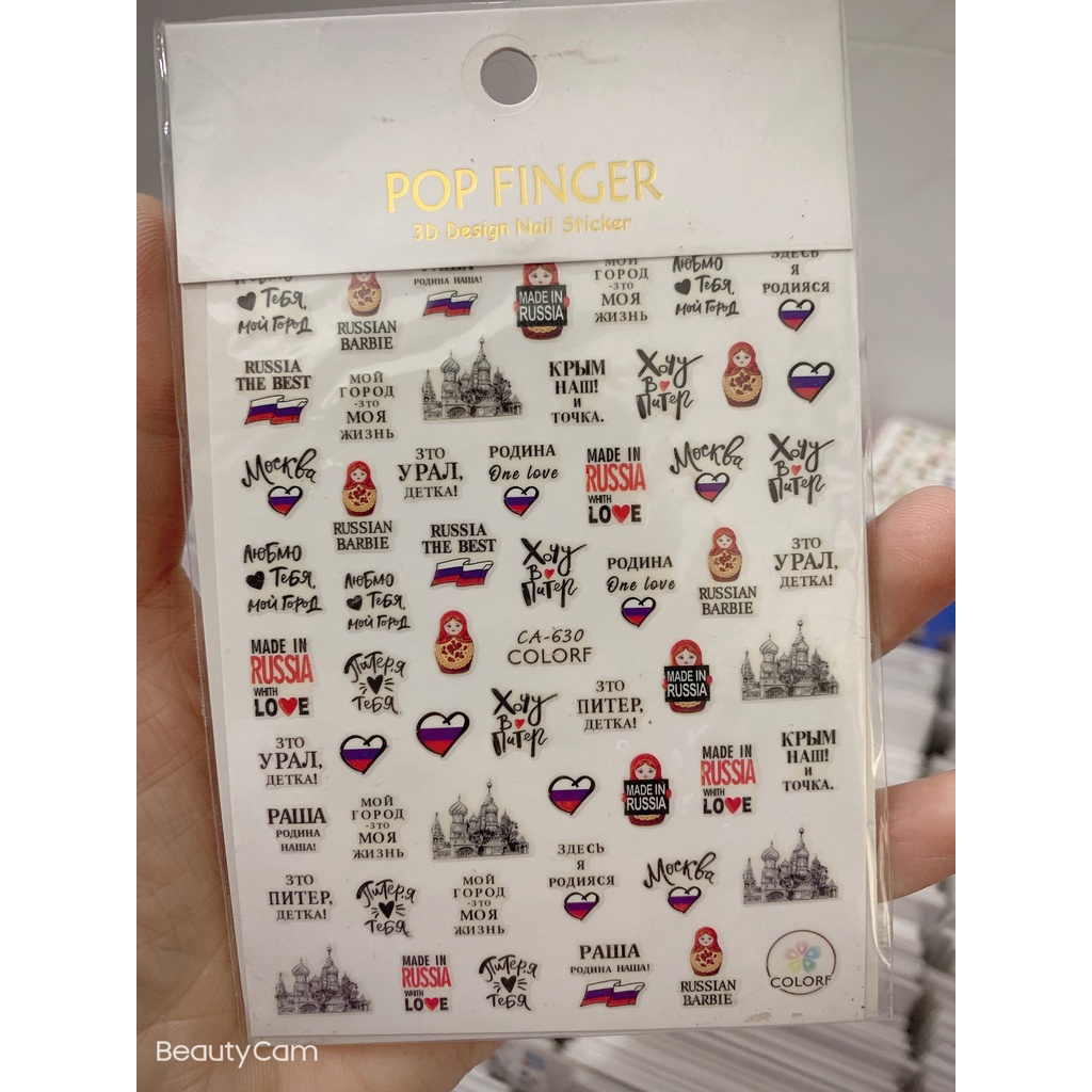 sticker chữ trang trí nail