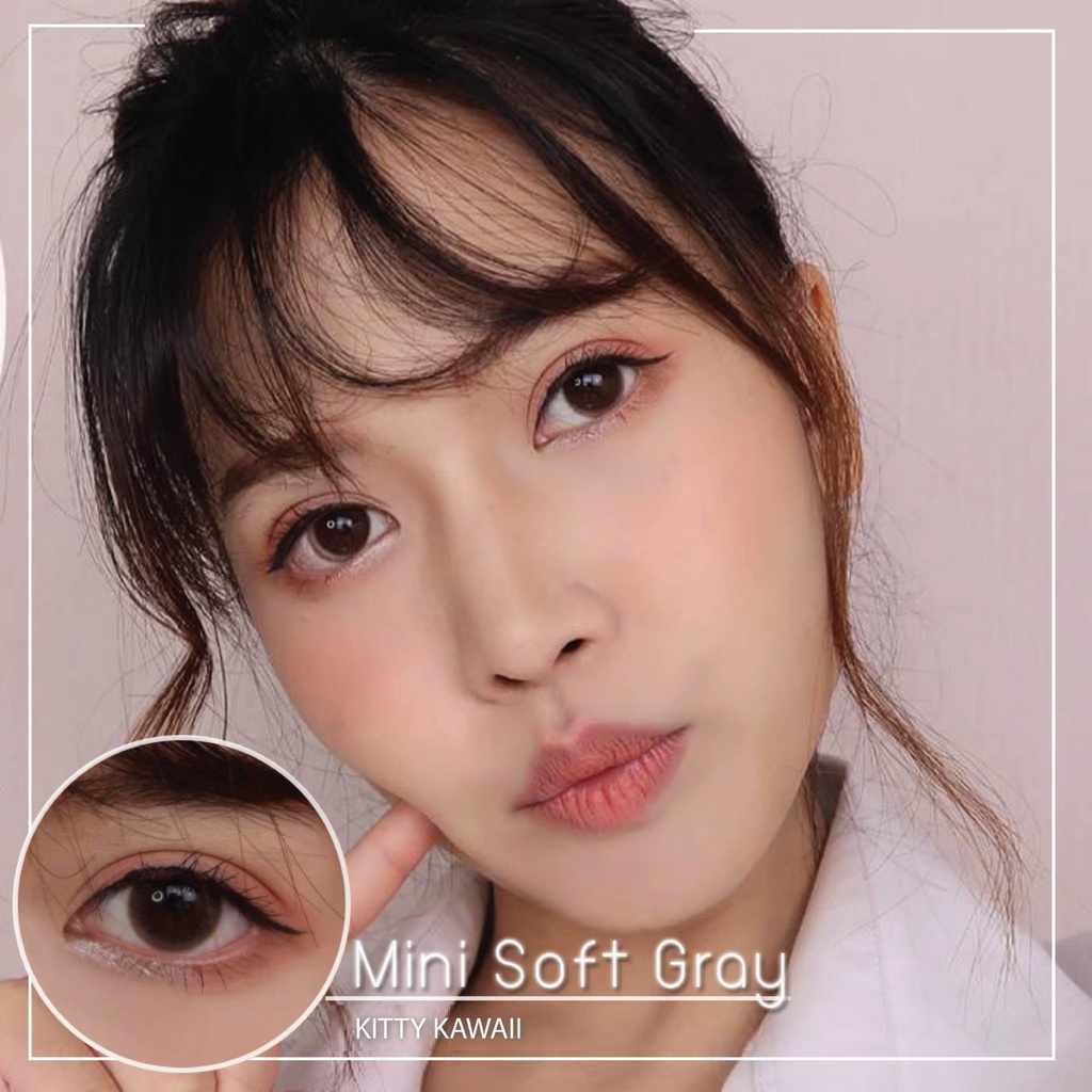 Lens Xám Tự Nhiên MINI SOFT GRAY Ẩm Cao 55% HSD 6 Tháng Không Giãn Phù Hợp Đi học Đi Làm Cho Mắt Nhạy Cảm