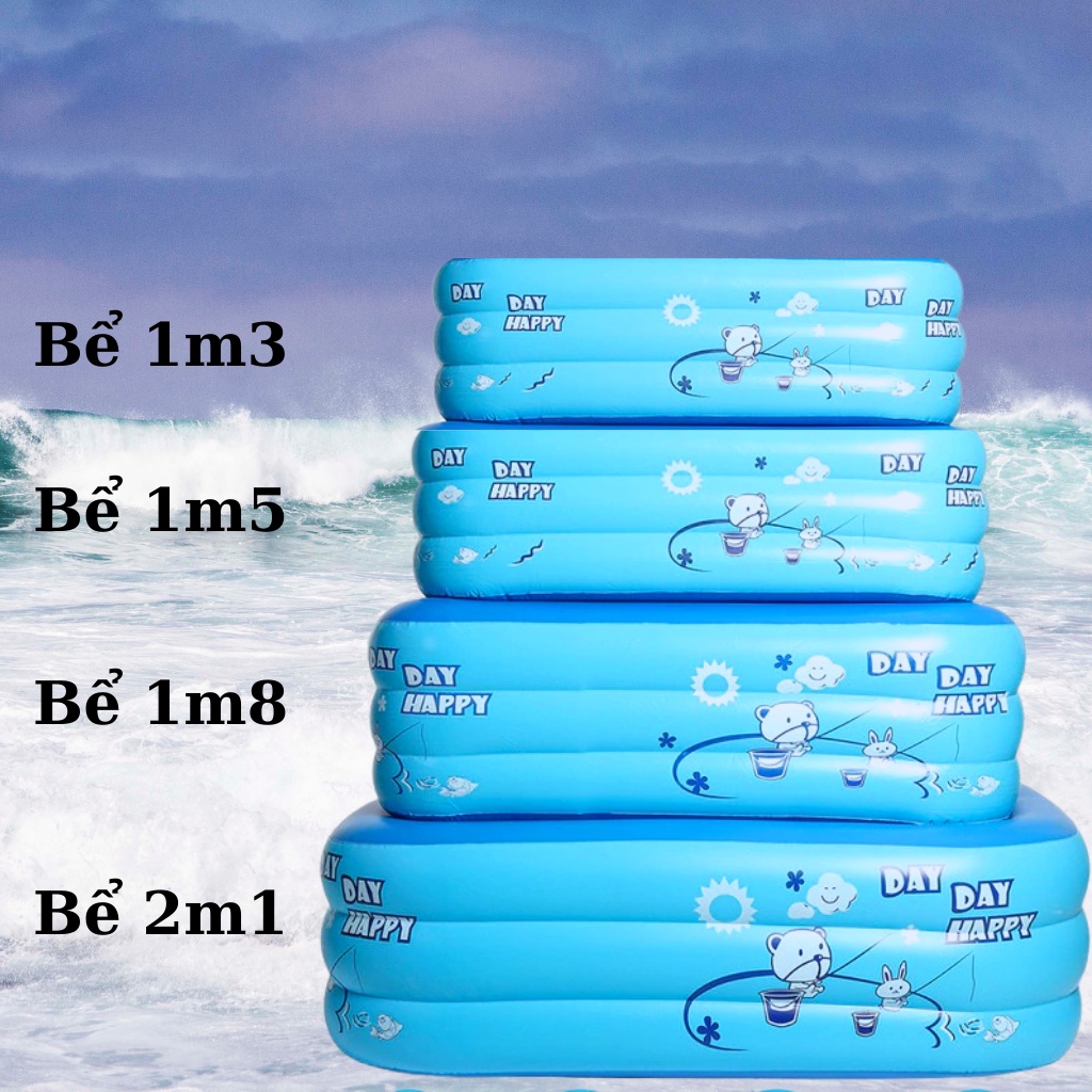 Bể bơi 3 tầng, Hồ bơi cho bé thỏa sức vui đùa, Đế chống trượt an toàn cho bé yêu