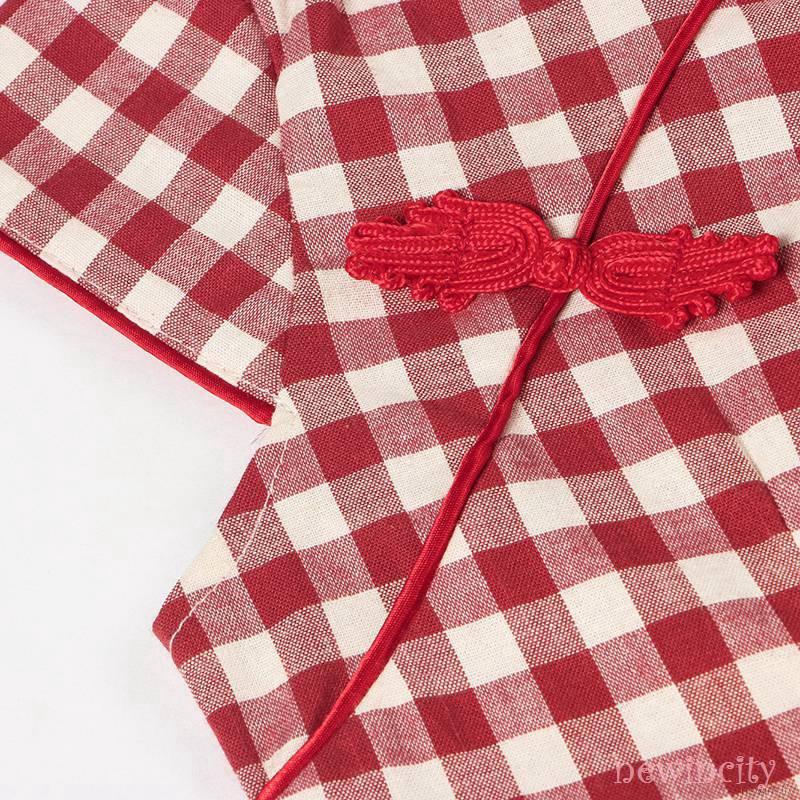 Đầm kiểu sườn xám sát nách phong cách Trung Quốc cho bé gái