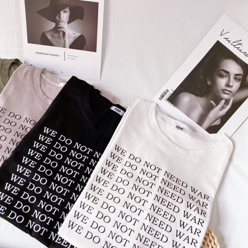 Áo phông 3158, áo thun studio1996 form rộng chất cotton in hình WE