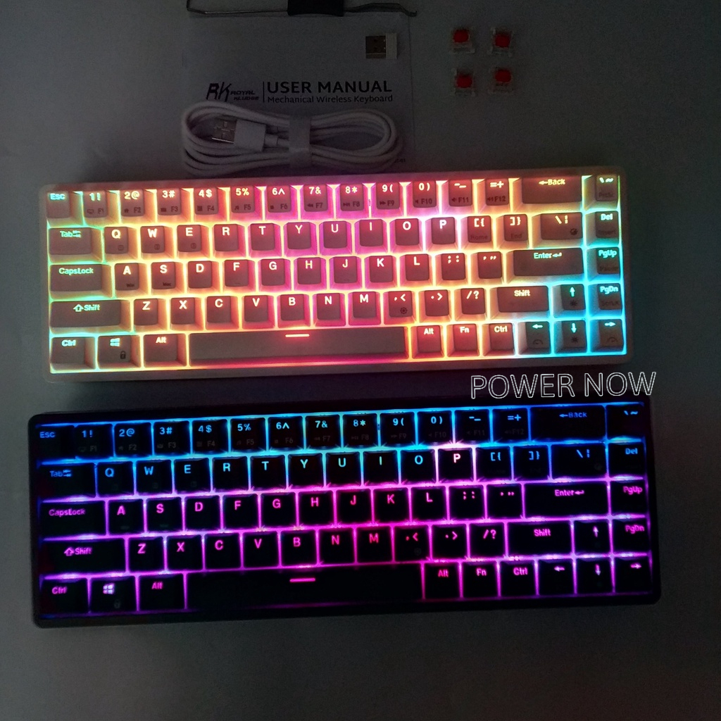 Bàn phím cơ không dây Royal Kludge RK G68 RGB HOTSWAP, Hai Cổng USB. Ba Chế Độ Bluetooth 5.1/ Wifi – Kèm USb Receiver 2.