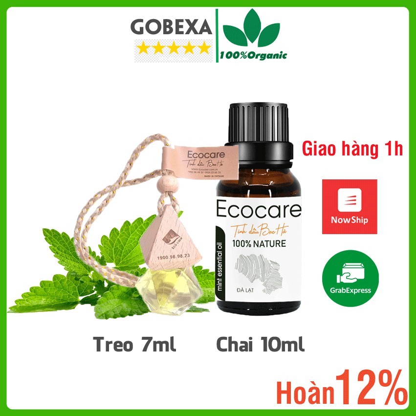 Tinh dầu bạc hà Ecocare chai 10ml, dạng treo 7ml