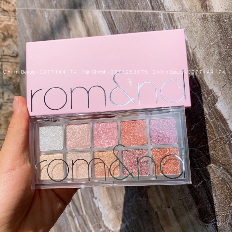 Bảng phấn mắt nhũ ROMAND Better Than Eye Palette màu số 00 Light and Glitter Garden 10 ô nhũ bling bling