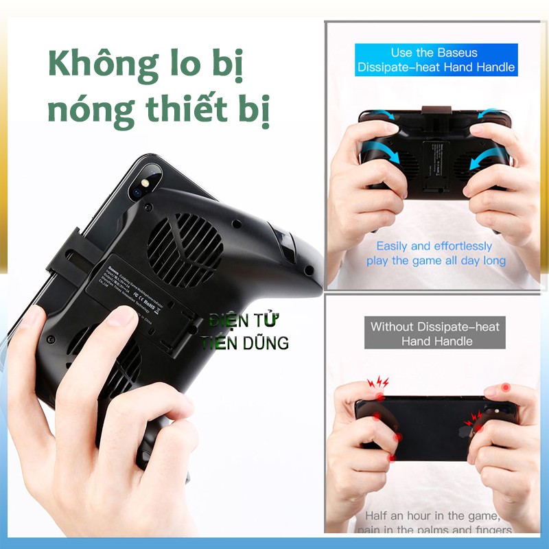 Tay cầm chơi game Baseus kiêm quạt tản nhiệt và pin dự phòng chính hãng