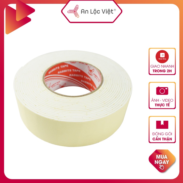 Băng dính xốp 5cm, dòng sản phẩm băng dính 2 mặt thông dụng với chất keo cực dính