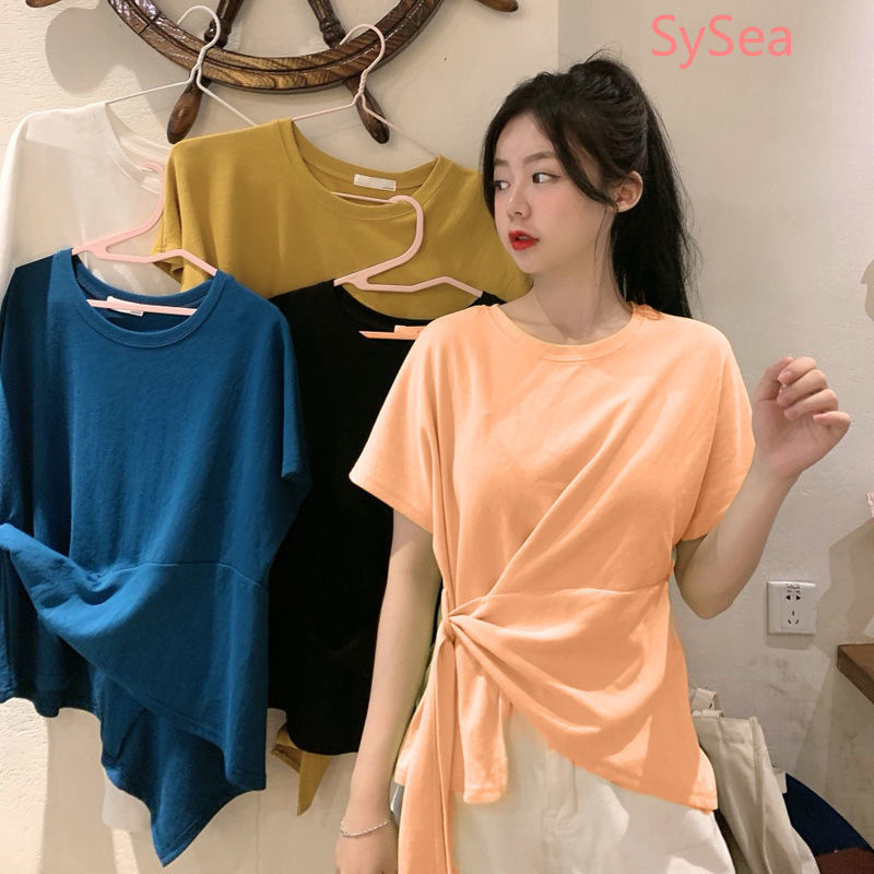 Áo thun ngắn tay phong cách Hàn Quốc mùa hè đơn giản dành cho nữ