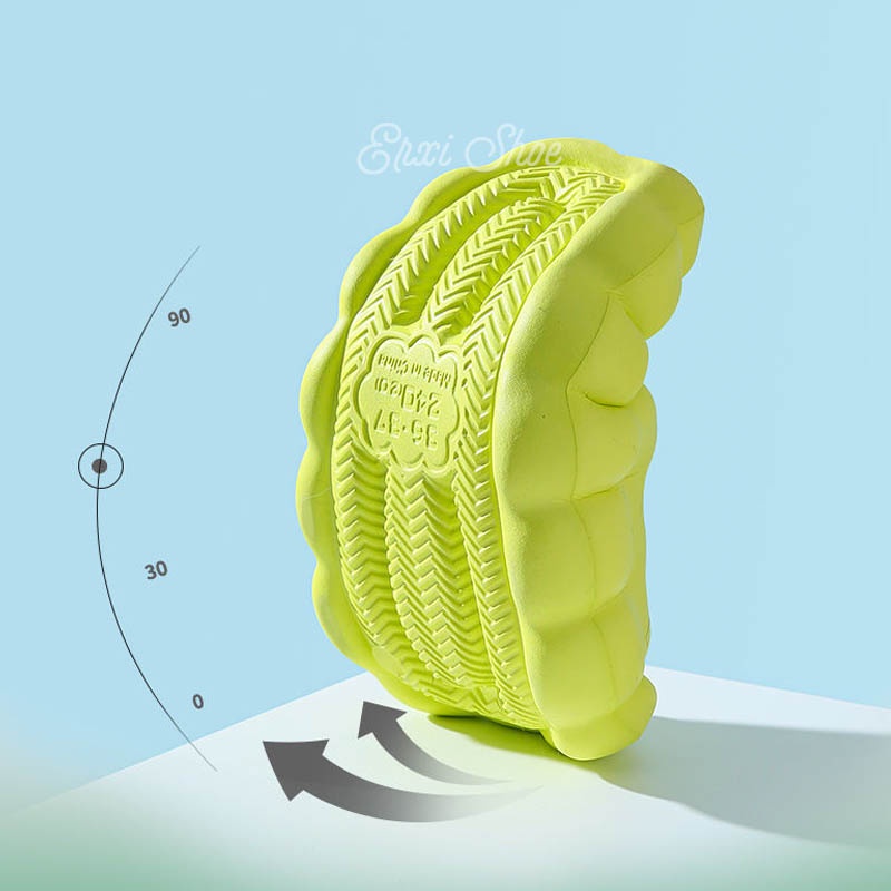 Dép nữ đế dày ở nhà Biscuit shape dép đi biển chống trượt