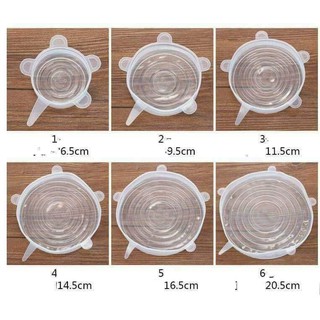 Combo 6 nắp đậy thức ăn silicon.