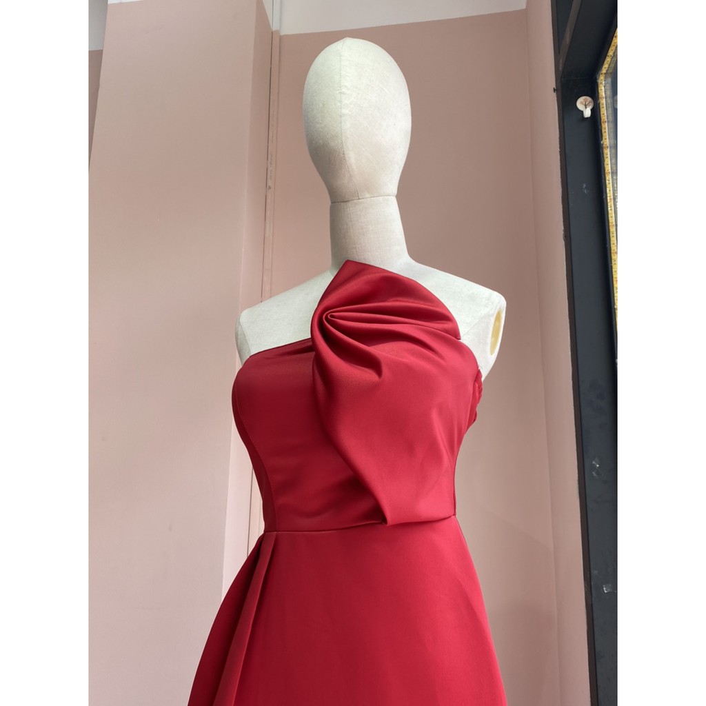 BỐNG MAXISHOP - DC627 - Váy Cưới PN Đỏ/Trắng Cúp Suông