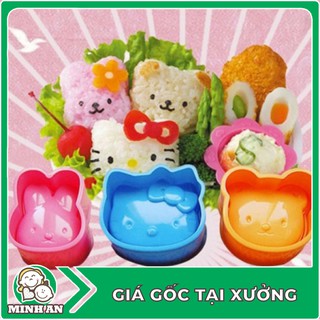 Bộ 3 Khuôn Ép Cơm Bento Mèo Thỏ Gấu . .