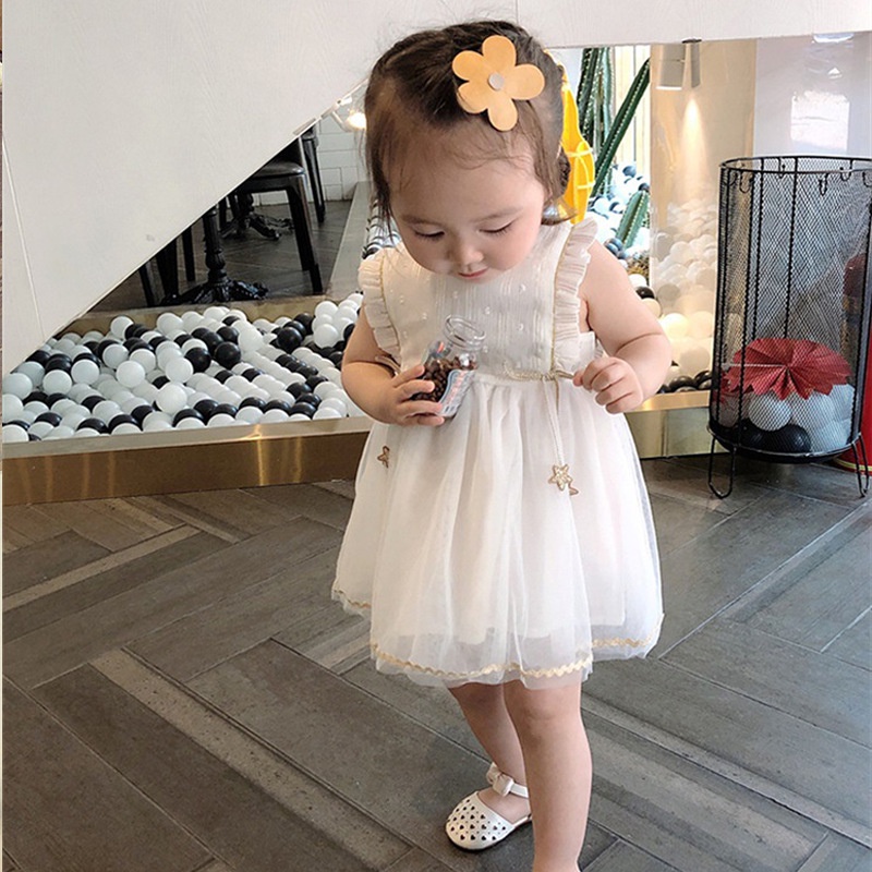 (8-23kg)Đầm công chúa voan trắng Quảng Châu cao cấp cho bé yêu(ảnh thật)