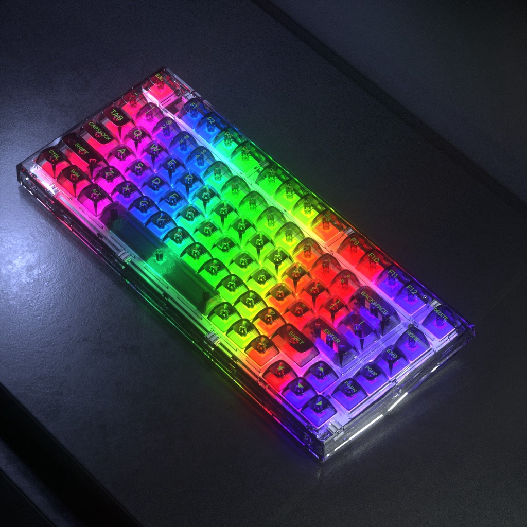 Bàn phím cơ FL-Esports Q75 Transparent PRO I Hotswap I Bluetooth I Wireless 2.4Ghz I Type C I 3 Mode chính hãng