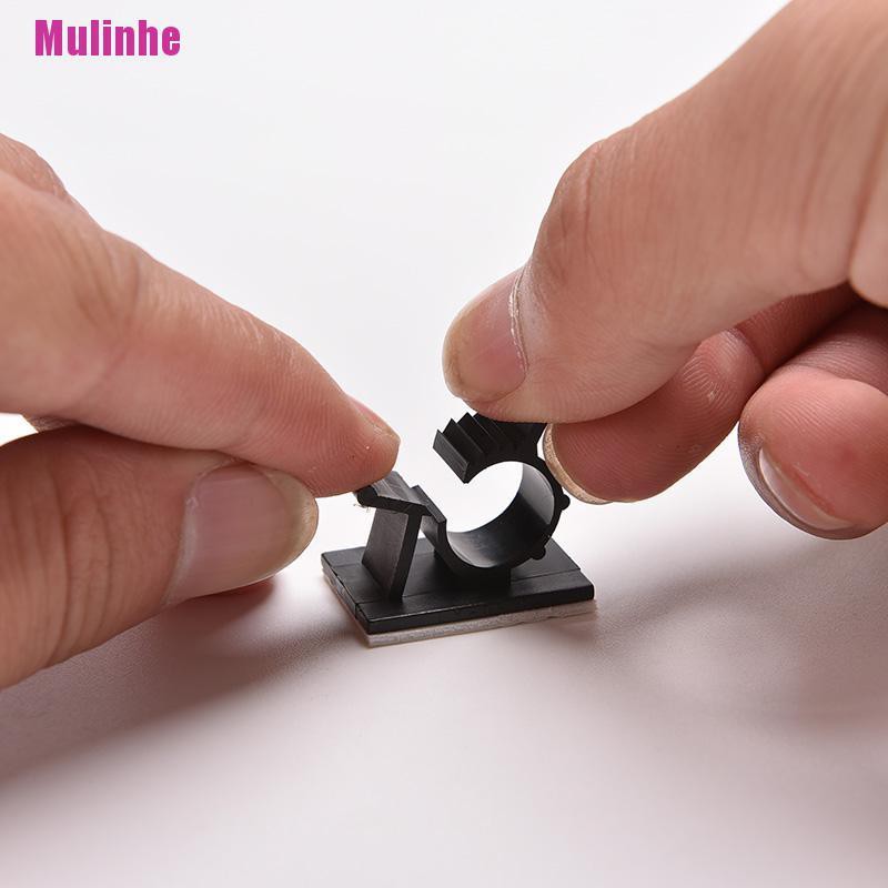 Bộ 10 Kẹp Dây Cáp Bằng Nilon Màu Đen Có Thể Điều Chỉnh Tiện Dụng