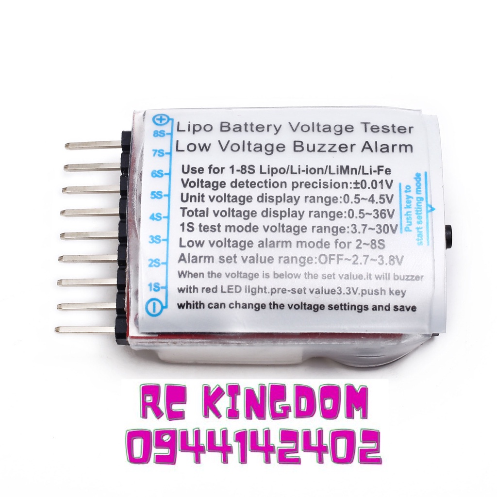 Đồng hồ đo pin tích hợp cảnh báo áp thấp pin Lipo