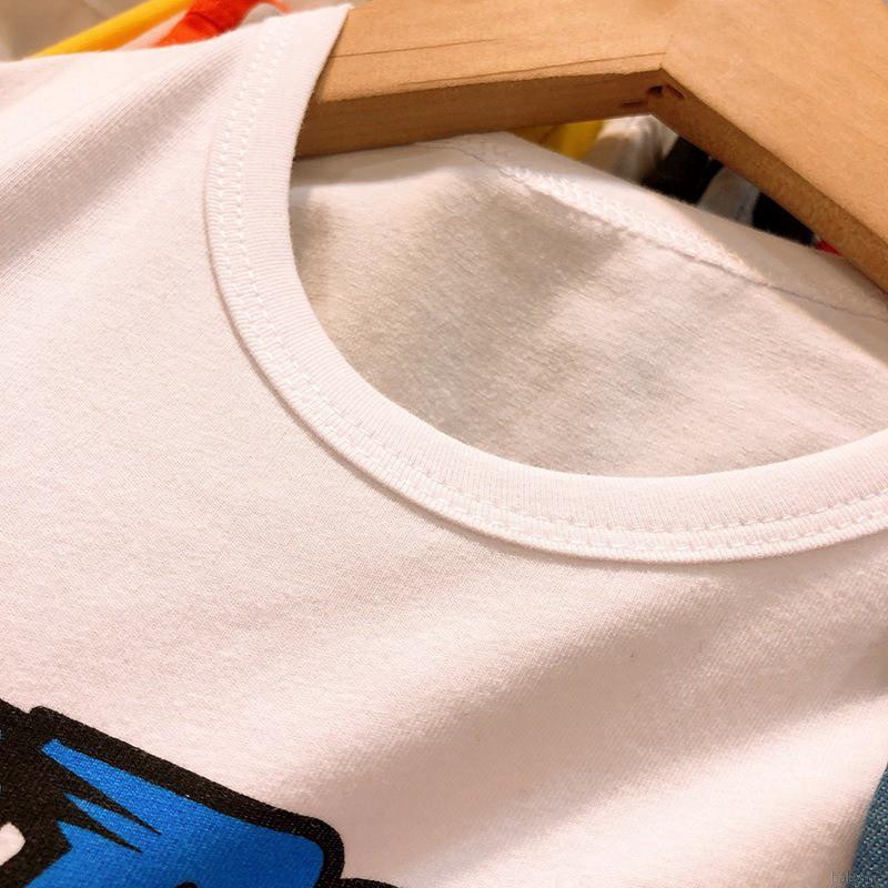 Set Áo Thun Ngắn Tay Cổ Tròn + Quần Jeans Ngắn Đáng Yêu Cho Bé