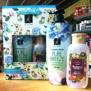 Hộp quà dầu gội elastine 600ml& sữa tắm on the body 200ml.