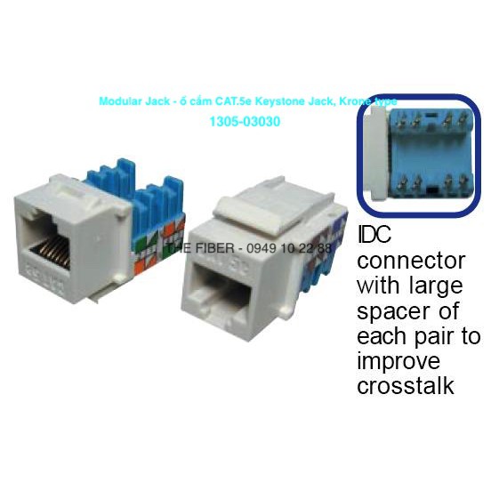 Modular Jack - ổ cắm CAT.5e UTP Keystone Jack, Krone type 1305-03030