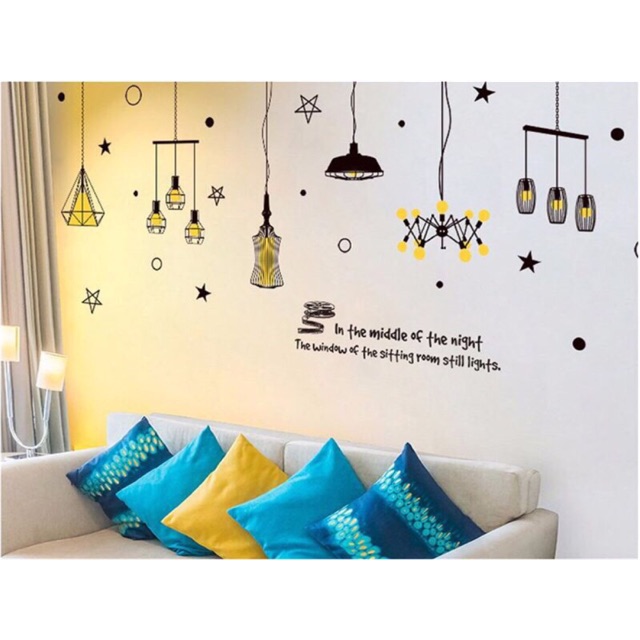 Decal dán tường đèn 04