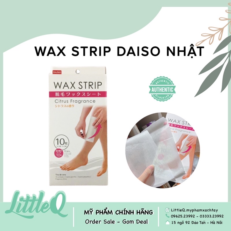[10 miếng] Miếng wax lông body Daiso, Wax strip Daiso Nhật- miếng dán tẩy lông body an toàn