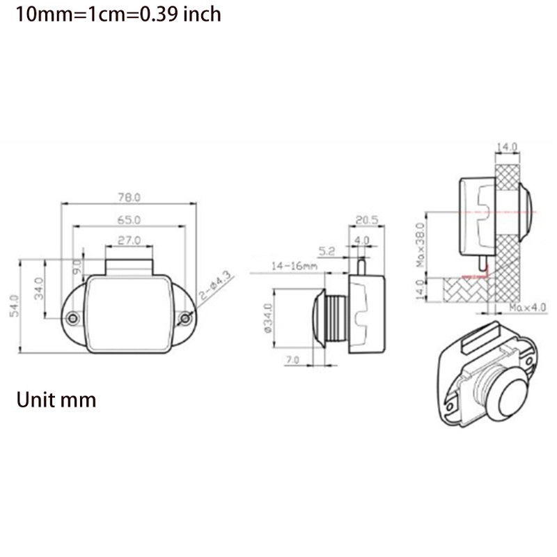 Ổ Khóa Cửa Tủ Dạng Bấm Bằng Hợp Kim Kẽm Rv 26mm