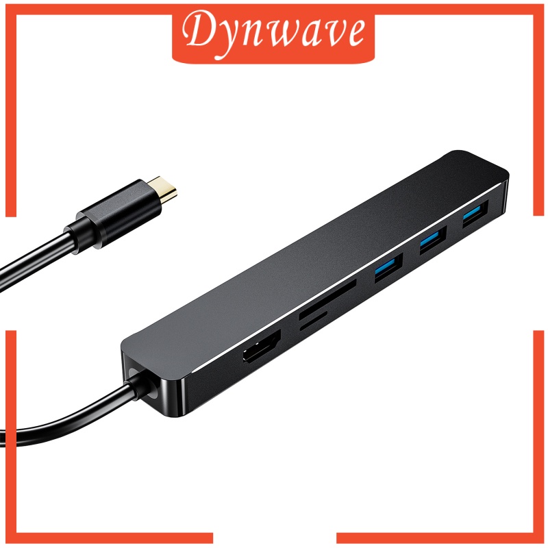 [DYNWAVE] Aluminum 7 in 1 USB 3.0 C to HDMI Hub Adapter Dongle TF SD Reader Slot