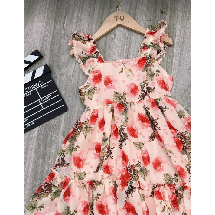váy hoa màu hồng vm-840