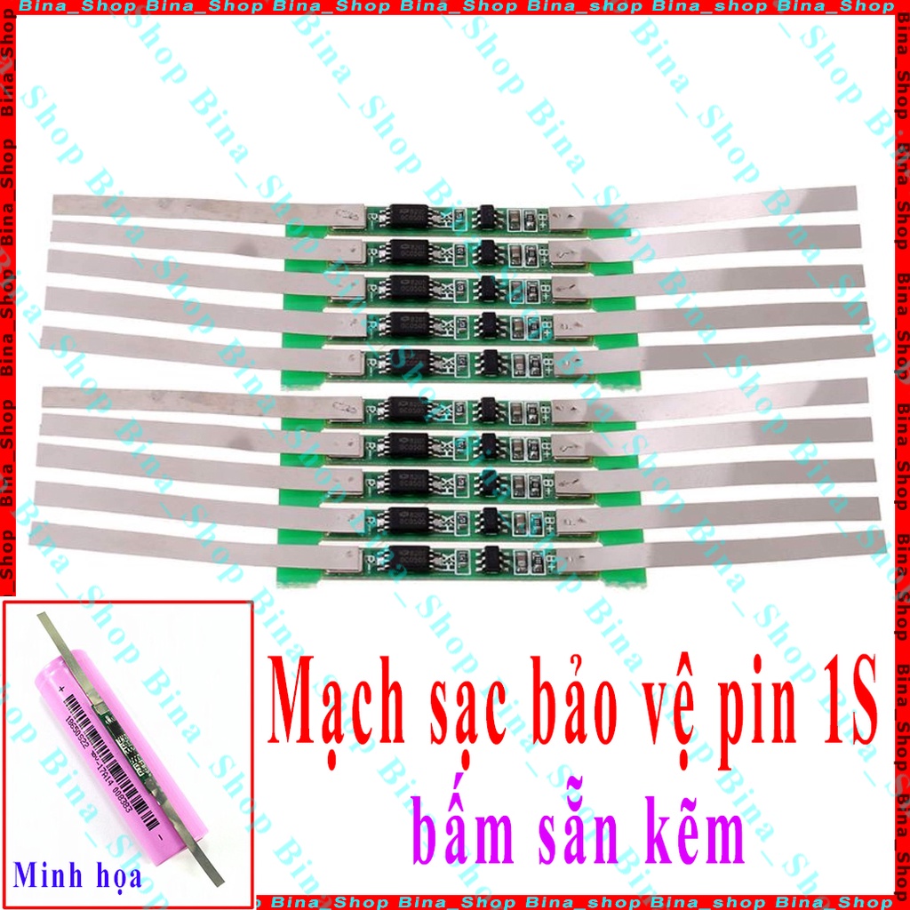 Mạch sạc bảo vệ pin 18650 1S 3A 3.7V/4.2V bấm sẵn kẽm