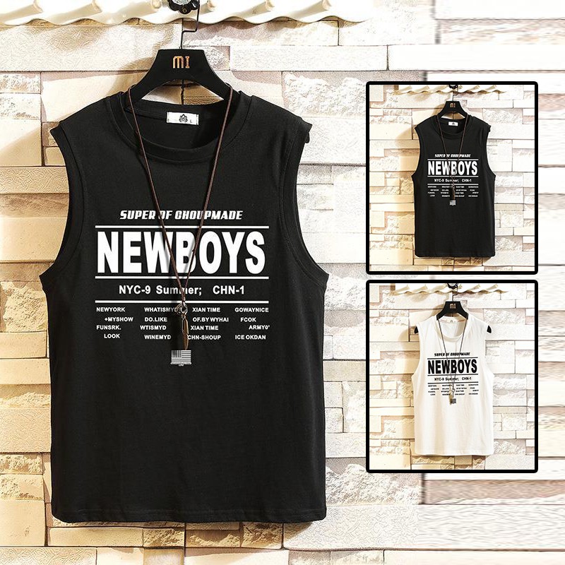 [Mẫu Mới] Áo Tanktop Nam Cổ Tròn In Họa Tiết Chữ NEWBOYS Cá Tính Thời Trang FrancisB TOP NAM 1000165