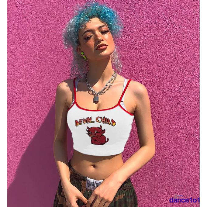 Áo Croptop Sát Nách Chất Cotton Hoạ Tiết In Thiết Kế Quyến Rũ