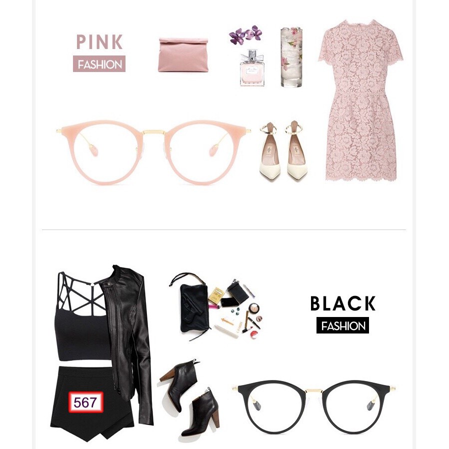 Mắt Kính Gọng Cận Cao Cấp 567 Form Mắt Mèo Nhiều Màu Siêu Đẹp - Hazo