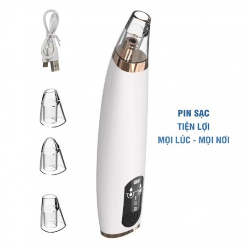 Máy hút mụn mini pin sạc 3 đầu cao cấp Blackhead Instrument