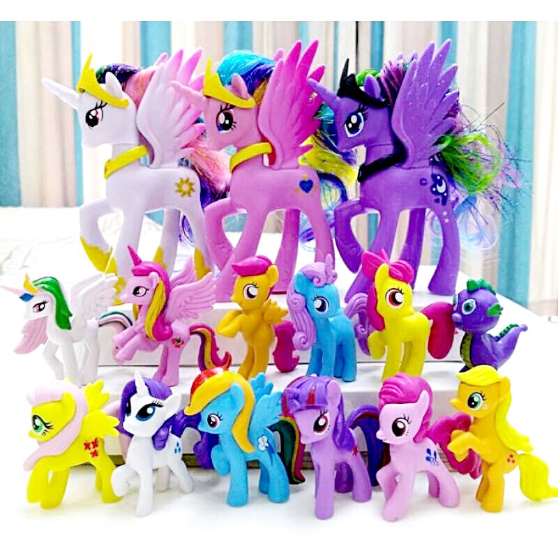 [Mã TOYNOV giảm 10% tối đa 15K đơn từ 50K] Set Bộ 3 Ngựa Pony 14cm + 12 Ngựa Pony 4cm-5cm