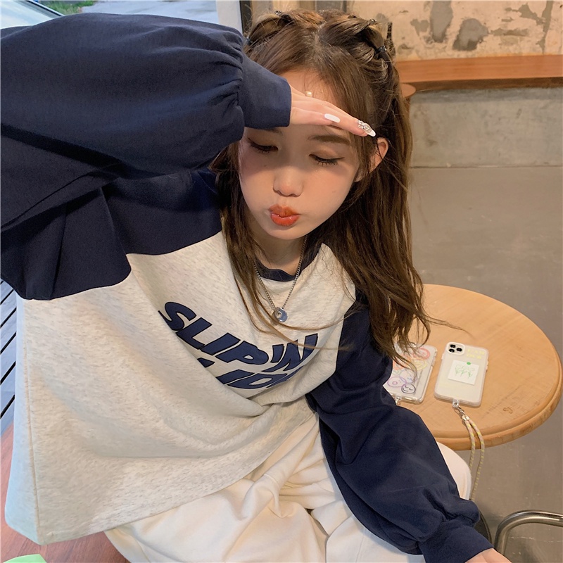 Áo thun cổ tròn dài tay phong cách cổ điển cho nữ