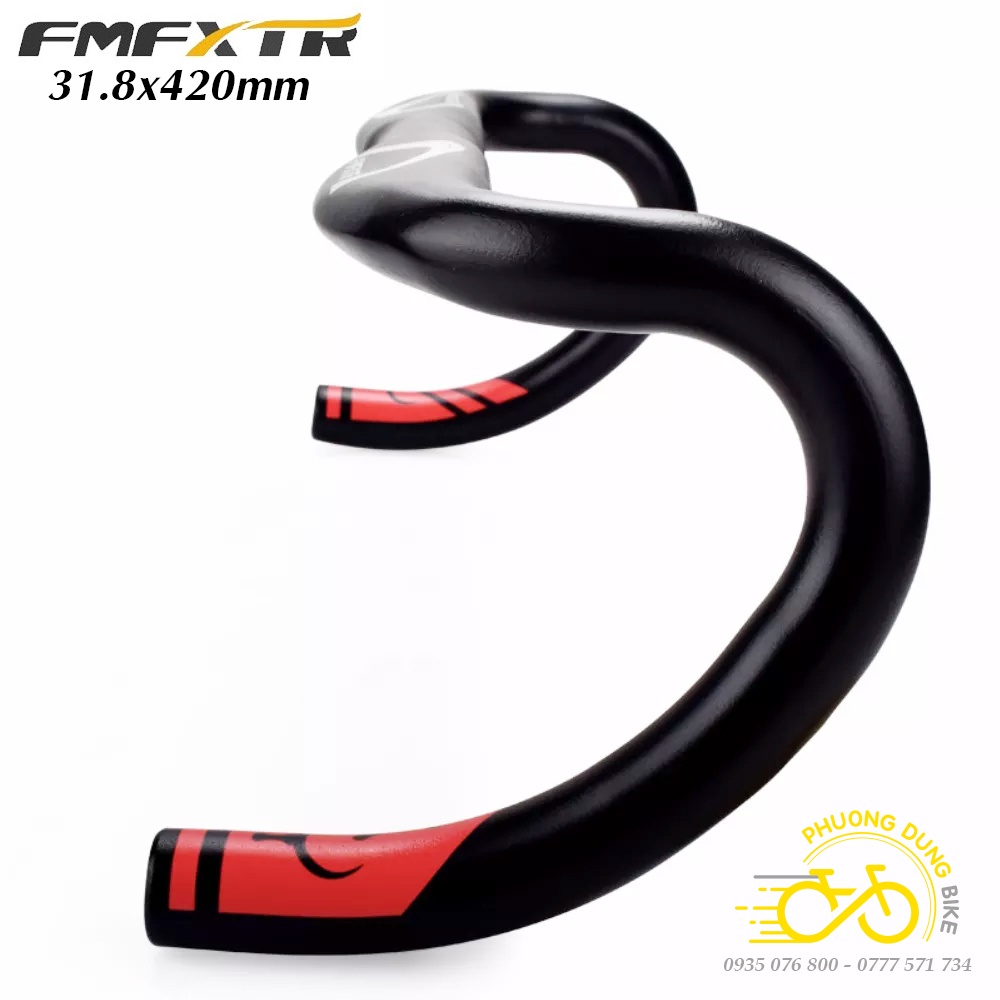 Ghi đông nhôm dẹp xe đạp road FMF XTR 420x31.8mm