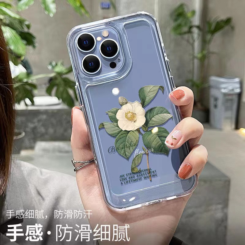 Ốp Điện Thoại Trong Suốt Hình Hoa Nhài Không Gian Cho iphone 11 13 7 8 Plus 12 13Pro Max X XS Max 7 8 SE 2020