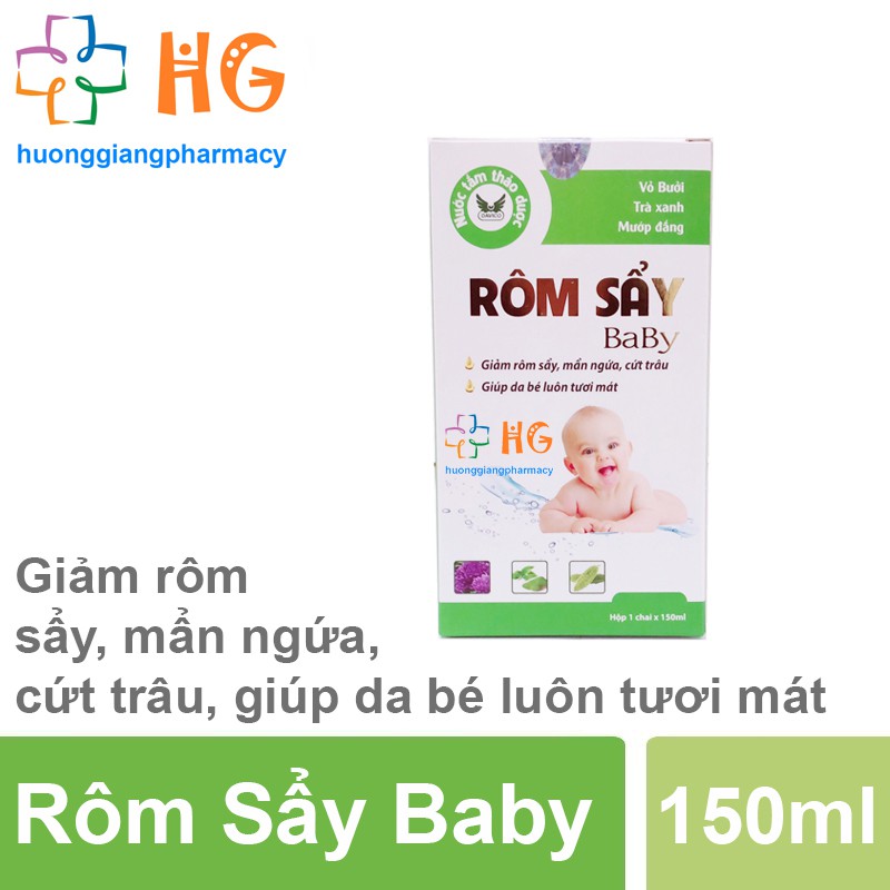 Rôm Sẩy Baby - Giảm rôm sẩy, mẩn ngứa, cứt trâu, giúp da bé luôn tươi mát (Chai 150ml)