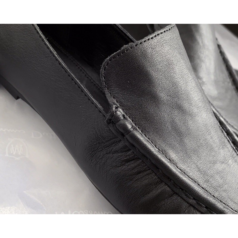 Giày lười da thật của nữ Massimo Dutti cao cấp màu trơn đơn giản êm chân