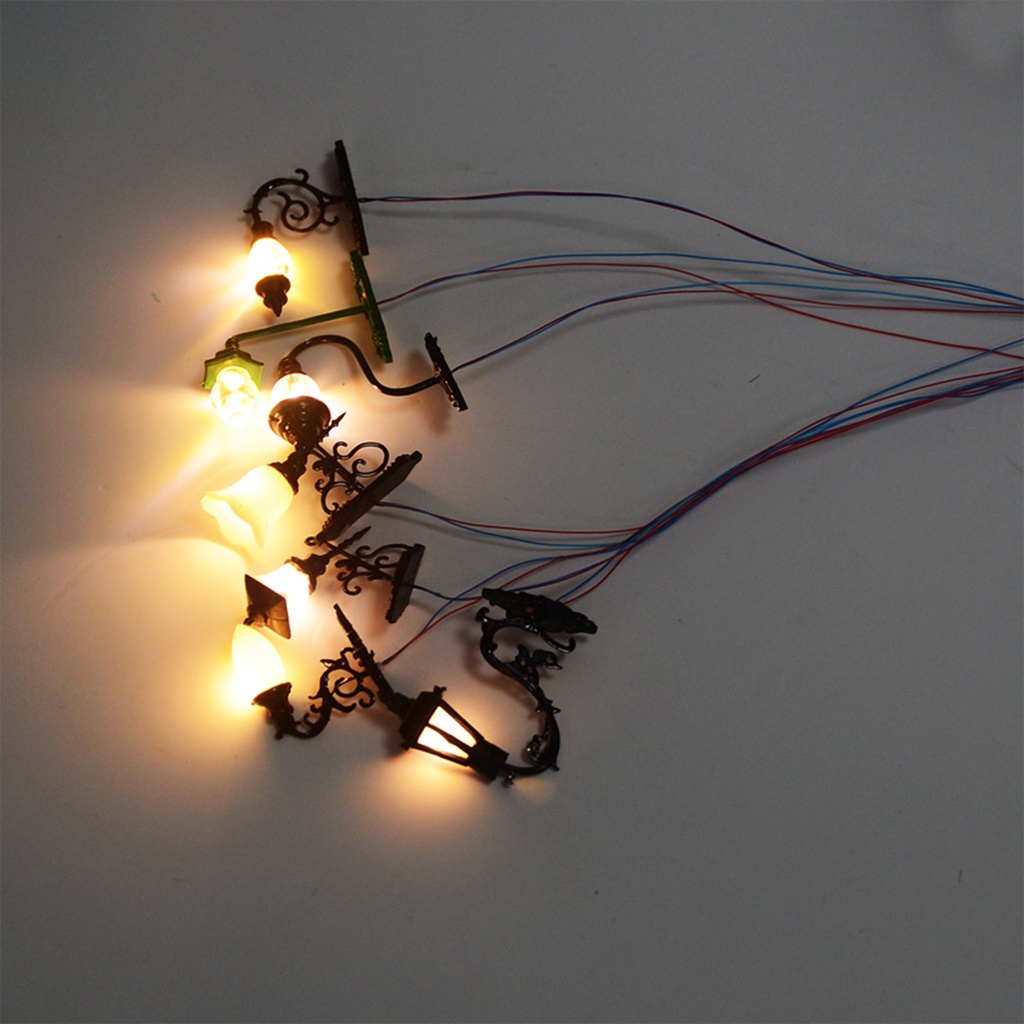 [Dolity2] 5 Đèn LED Gắn Tường Trang Trí Nhà Búp Bê / Tỷ Lệ 1: 12