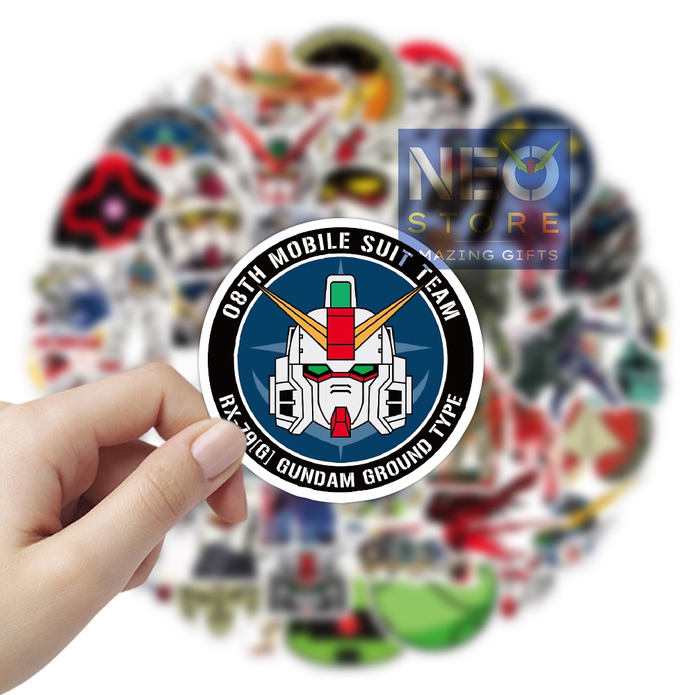 Miếng dán Sticker Anime Gundam  - In rõ ràng sắc nét khó tróc - NEO Store